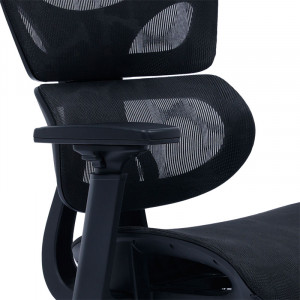 Scaun de birou manager cu suport pentru picioare Thelonius plasa negru - Img 6