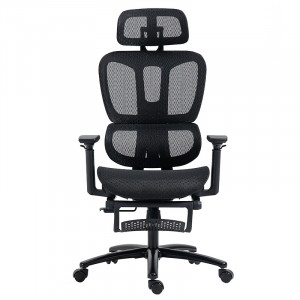 Scaun de birou manager cu suport pentru picioare Verdant Premium Quality plasa negru - Img 5