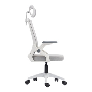 Scaun de birou, Plymot, Alb, 58x48x122 cm - Img 4