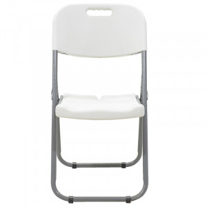 Scaun de camping pliabil Edison cu cadru metalic si plastic alb - Img 5