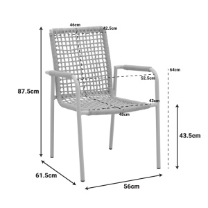 Scaun de gradina, Esence, Bej, 56x61.5x87.5 cm - Img 2