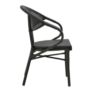 Scaun de grădină Isaia Negru 57x57x83 cm - Img 3