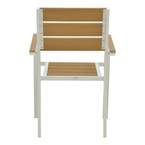Scaun de gradina Stivuibil, Breze, Alb, 60x57.5x88 cm - Img 6