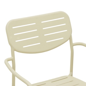 Scaun de gradina Stivuibil, Deraby, Crem, 45.5x56x83 cm - Img 7