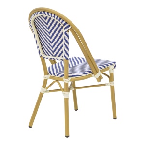 Scaun de gradina Uarmin aluminiu natural textilena albastru si alb 46x57x85 cm - Img 2