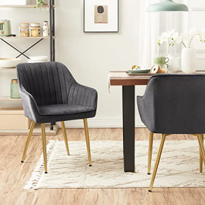 Scaun dining, Songmics, Gri, 62.5x60x85 cm - Img 3