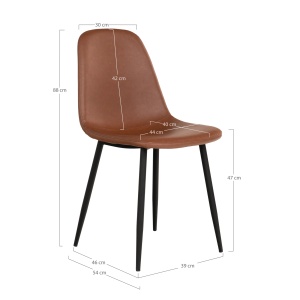 Scaun dining Stockholm, Maro, 54x44x88 cm, Vintage - Img 3