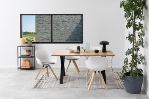 Scaun dining Tina, Gri, 80.5x56.5x53 cm - Img 2