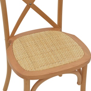 Scaun Dylon stivuibil din lemn de nuc si fag cu sezut din ratan natural 48x52x89 cm - Img 7