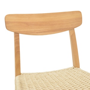Scaun Eaprine franghie naturala lemn de cauciuc 49x53x77 cm - Img 6