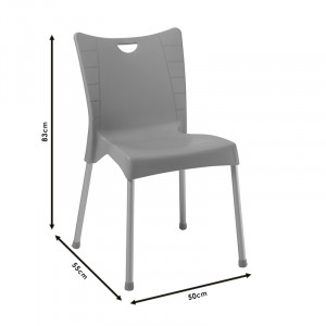 Scaun exterior Crafted plastic culoare cappuccino, picior de aluminiu - Img 4