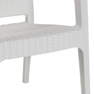 Scaun exterior Halcyon plastic culoare alba - Img 3