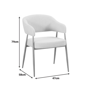 Scaun Filonda, Ivory/Natural, 47x58x79 cm - Img 2