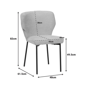Scaun, Mavier, Crem, 61.5x48x82 cm - Img 6