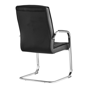 Scaun Nioze stivuibil piele ecologica PU negru picioare cromate 57x50x95 cm - Img 2