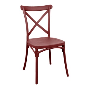 Scaun stivuibil Crossie, Burgundy, 46x41x84 cm