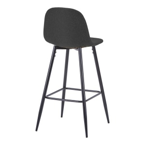 Scaun tip bar Bella, Negru, 41.5x49x98 cm - Img 2