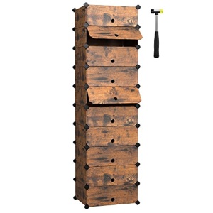 Set 10 cuburi din plastic pentru depozitare, Songmics, Auriu-Negru, 43x31x173 cm - Img 2