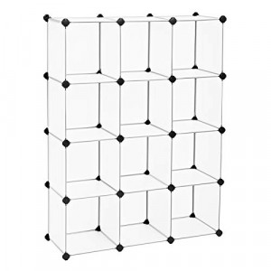 Set 12 cutii de depozitare modulare, Songmics, Alb, 93x31x123 cm - Img 2