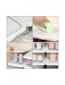 Set 12 cutii de depozitare pentru pantofi, Songmics, LSP12WT, Transparent - Img 4