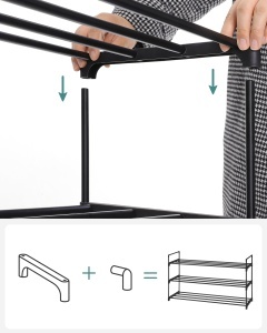 Set 2 buc. Pantofare modulare Songmics Negru 92x30x54 cm - Img 5
