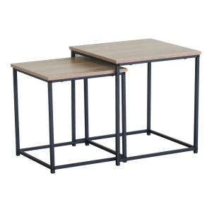 Set 2 bucati Masuta de cafea, Pakoworld, Negru, 40x40x50 cm