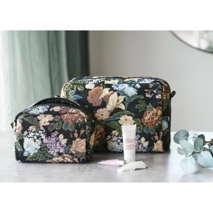 Set 2 piese Genti pentru toaleta Zoe, Negru, 11x30x22 cm - Img 2