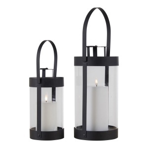 Set 2 piese Lanterne Bondi, Negru, 15x15x32 cm - Img 2