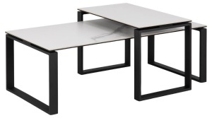 Set 2 piese Masute de cafea Katrine, Alb, 45x115x69 cm - Img 3
