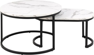Set 2 piese Masute de cafea Spiro, Alb, 42x70x70 cm - Img 3