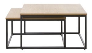 Set 2 piese Mese CESURA, Nuc, 68-75x40x68-75 cm