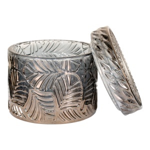 Set 2 piese Recipiente decorative, Gri inchis, 9x9x8.5 cm
