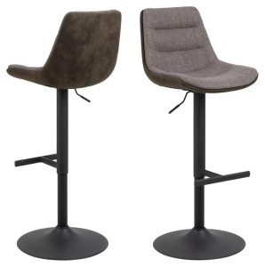 Set 2 piese Scaune de bar Adisa V1, Gri, 95x47x52.5 cm - Img 3