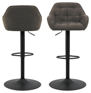 Set 2 piese Scaune de bar Brooke, Gri, 109x52x52 cm - Img 4