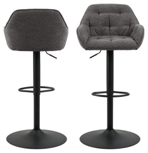 Set 2 piese Scaune de bar Brooke V1, Gri, 109x52x52 cm - Img 4