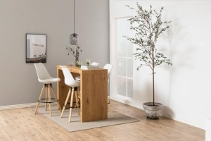 Set 2 piese Scaune de bar Dima, Alb, 111.5x48.5x55 cm - Img 2