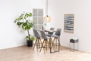 Set 2 piese Scaune de bar Dima, Gri, 111.5x48.5x55 cm