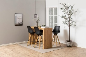 Set 2 piese Scaune de bar Dima, Negru, 111.5x48.5x55 cm - Img 2