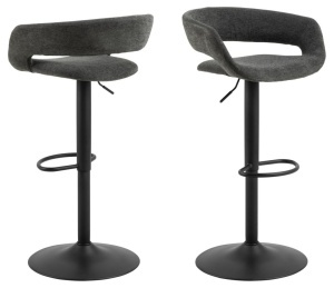 Set 2 piese Scaune de bar Grace, Gri, 101x54.5x48.5 cm - Img 3