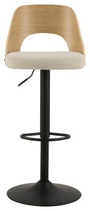 Set 2 piese Scaune de bar Lucy, Bej, 113x47x50.5 cm - Img 4