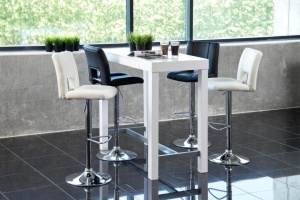 Set 2 piese Scaune de bar Sylvia, Alb, 115x41.5x52 cm - Img 4