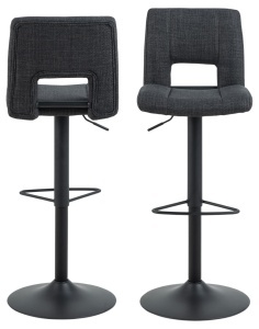 Set 2 piese Scaune de bar Sylvia, Gri, 115x41.5x52 cm - Img 3