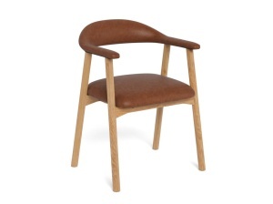 Set 2 piese Scaune dining Addi, Maro, 75.5x56x54 cm - Img 3
