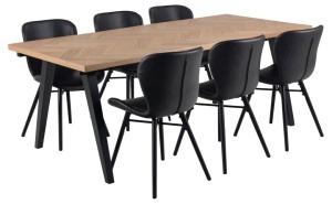Set 2 piese Scaune dining Batilda -A1 V1, Negru, 82.5x47x53 cm
