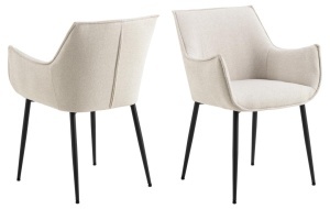 Set 2 piese Scaune dining Bonita, Bej, 82.5x56x56 cm - Img 3