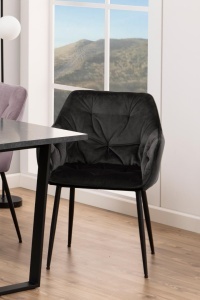 Set 2 piese Scaune dining Brooke V1, Gri, 83x58x55 cm - Img 2