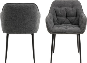Set 2 piese Scaune dining Brooke V4, Gri, 83x58x55 cm - Img 4