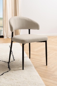 Set 2 piese Scaune dining Edina, Bej, 77x56x55 cm - Img 3