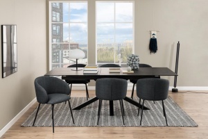 Set 2 piese Scaune dining Eleanor, Gri, 79x55.5x55 cm - Img 2