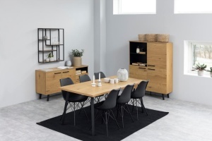 Set 2 piese Scaune dining Eris, Negru, 85.5x48.5x54 cm - Img 2